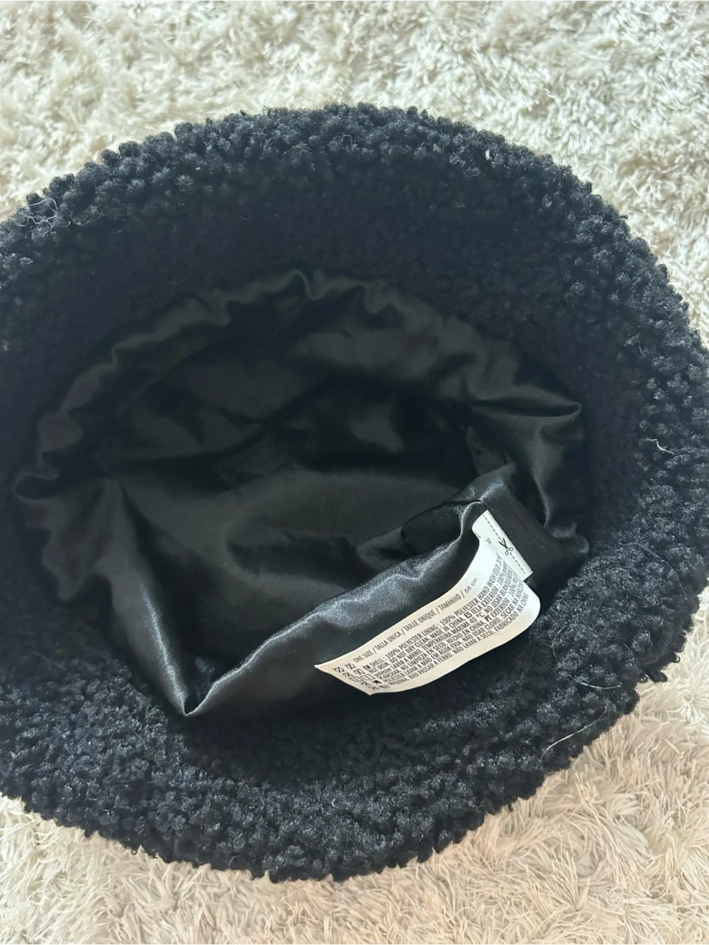 H&M Black Bouclé Bucket Hat